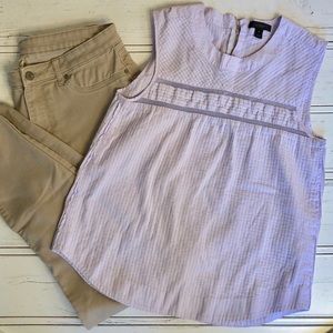 J. Crew Sleeveless Pleated Paneled Blouse, size 4